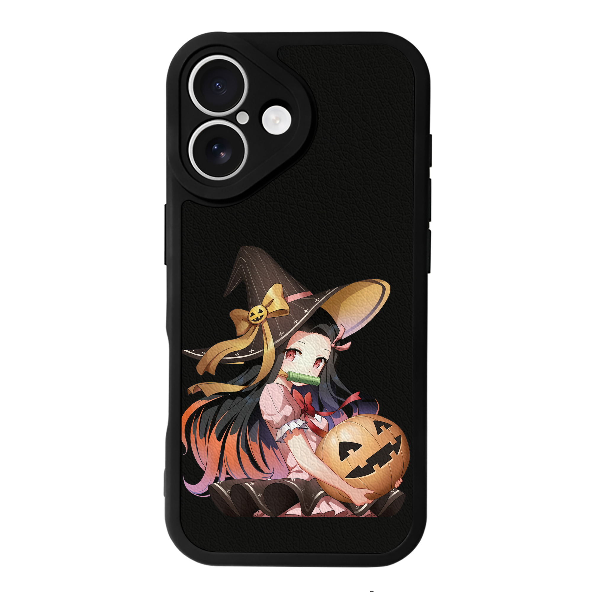 （画像用） 鬼滅の刃（きめつのやいば）竈門 禰󠄀豆子／かまど ねずこ Kamado Nezuko 【iPhone 16シリーズ対応】シリコンスマホケース（レザー調） 材質：シリコン